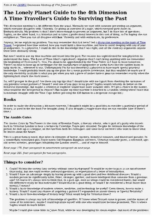 The Lonely Planet Guide to the Fourth Dimension